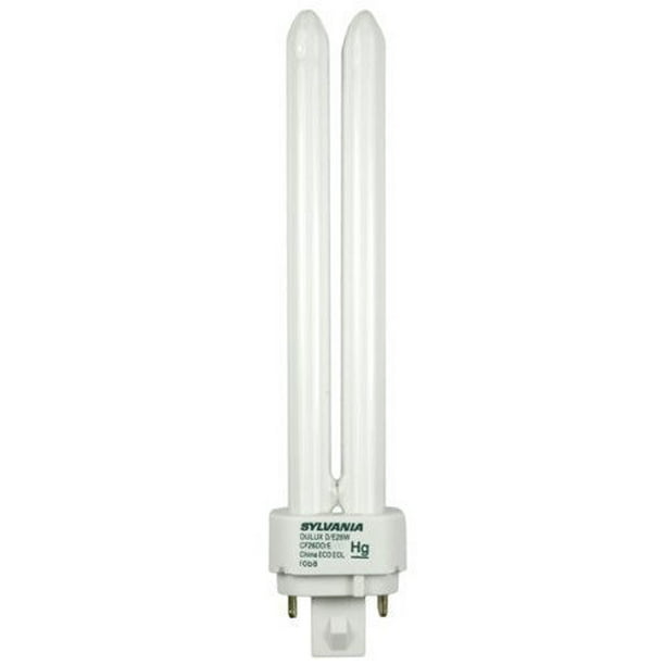 13-Watt Double Tube Compact Fluorescent Light Bulb ... Pack of 10 PLD-13W 827 